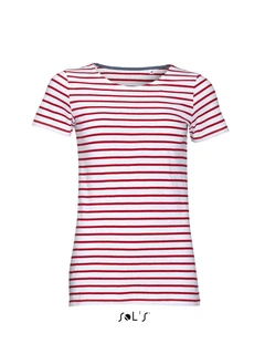Women's round neck striped T-shirt  