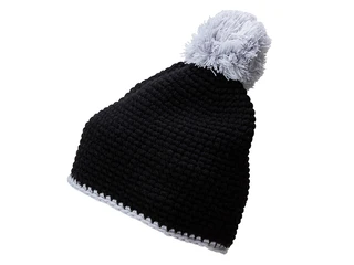 Čepice Pompon Hat with Contrast Stripe 