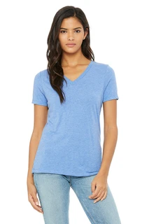 6415 Women's Relaxed Triblend Short Sleeve V-neck Tee