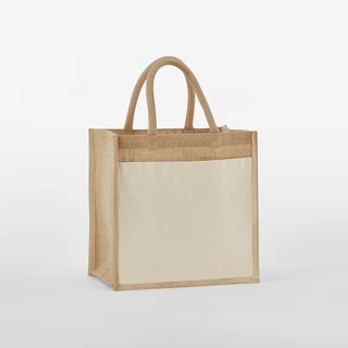 Cotton Pocket Natural Starched Jute Midi Tote