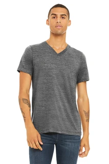 3655 Unisex Textured Jersey V-neck Tee
