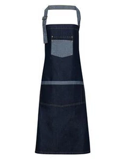 Domain Contrast Denim Bib Apron