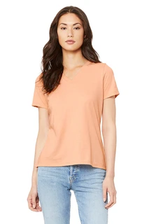 6045CVC Women's Relaxed Heather CVC Short Sleeve V-neck Tee