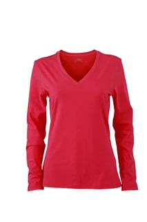 Ladies' Stretch V-Shirt Longsleeved