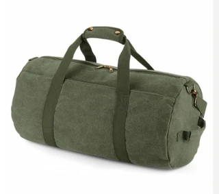 Vintage Canvas Barrel Bag