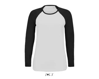 Women's two-colour T-shirt with long raglan sleeves 